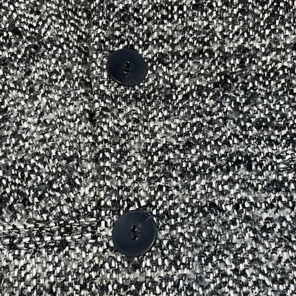 J Jill Tweed Blazer Jacket Button Front Gray Black Size L Large Cotton Blend - Picture 9 of 10